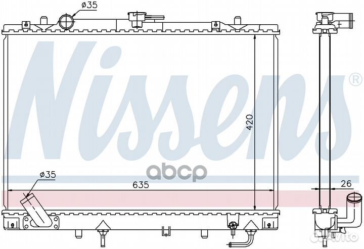 Радиатор 425x638x25 68154 Nissens