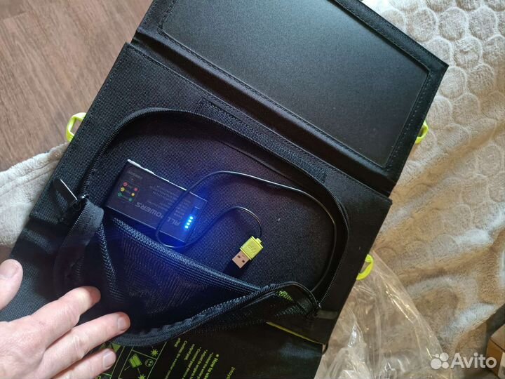 Солнечная панель 5V 21W с повербанком на 10000