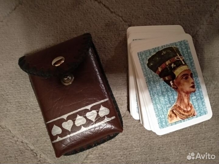 Карты игральные в кожаном чехле СССР