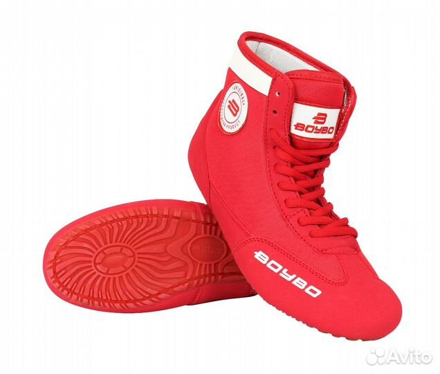 Борцовки BoyBo на толстой подошве красные BB250 (3