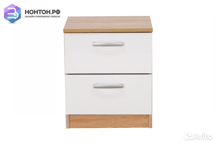 Тумба прикроватная Лотос дуб сонома / белый глянец