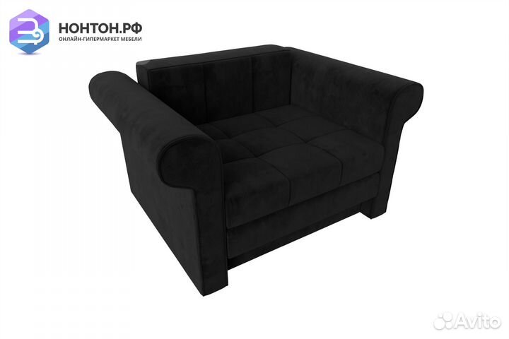 Кресло выкатное Берли велюр черный