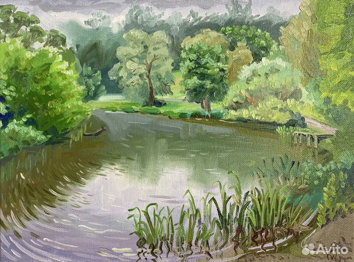Картина маслом «Река на дворянке»
