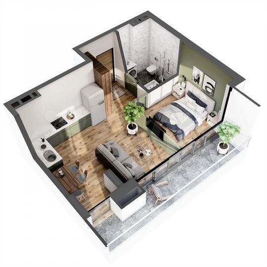 2-к. апартаменты, 49 м², 3/8 эт.