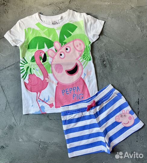 Свинка пеппа peppa pig летний костюм 98