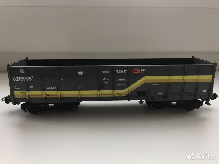 Железная дорога Полувагон ржд (сжд) 4-хосный Piko