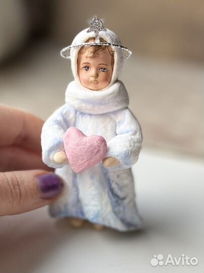 Ватная ёлочная игрушка Ангел
