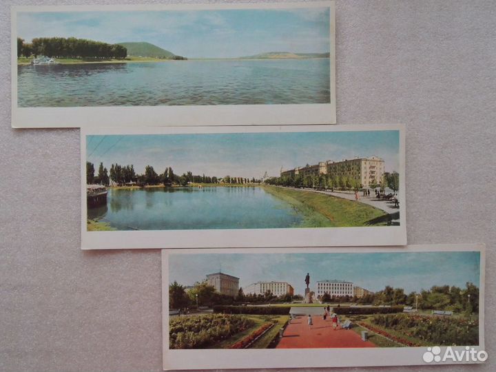 «По Волге» панорамные открытки Т. Бакмана 1966г