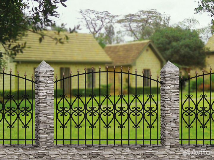 H2Заборы для дачи кованные секционные под заказ 3
