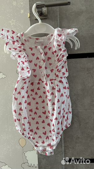 Муслиновое боди для девочки 86