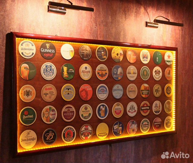 Панно из бирдекелей (подставки под пиво)
