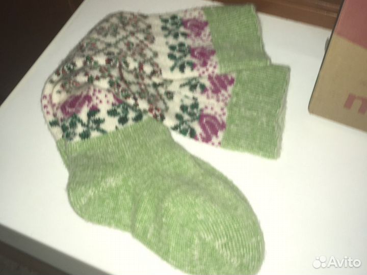 Шерстяные носки-гольфы