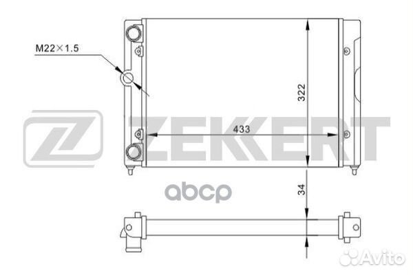 Радиатор охл. дв. VW Golf III 91- Vento 91- mk