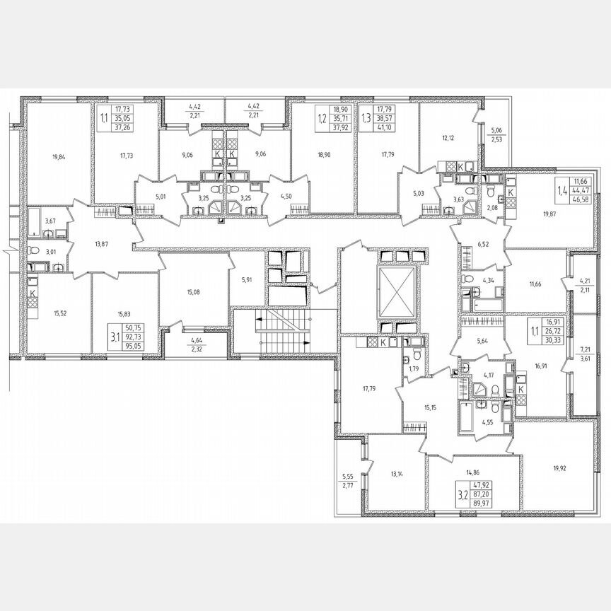 3-к. квартира, 95,1 м², 4/8 эт.