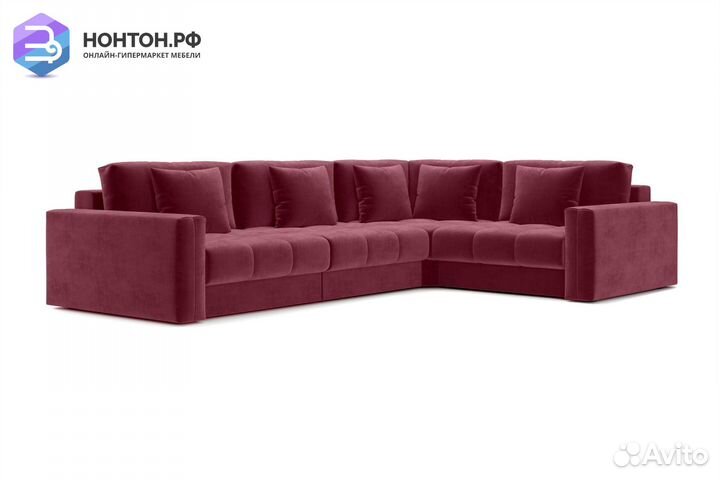 Диван угловой тик-так Монарх М3У1 бордовый