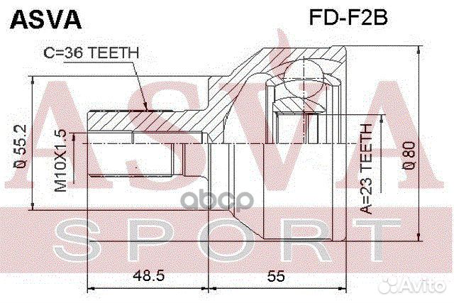 ШРУС внешний перед прав/лев FDF2B asva