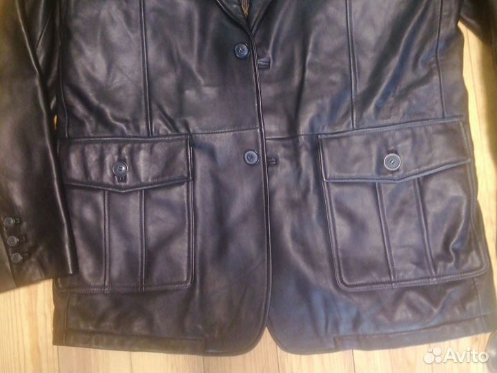 Кожаный мужской пиджак, фирменный, телячья кожа