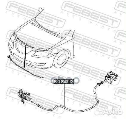 Трос открывания капота mazda 3 BK 2003-2008 051