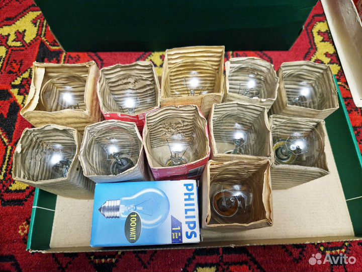 Лампочки накаливания 47 штук (E27, 60-75-100 Вт)