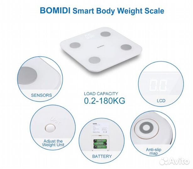 Умные напольные весы Xiaomi Bomidi S1