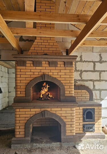 Кладка каминов, печей, барбекю
