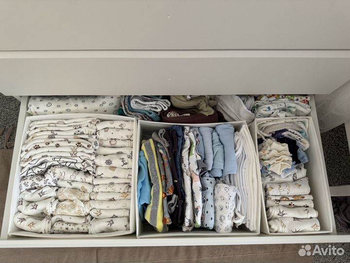 Пакет одежды для мальчика от 0- 6 месяцев 89 вещей