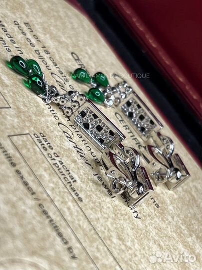 Серьги cartier panthere белое золото 750