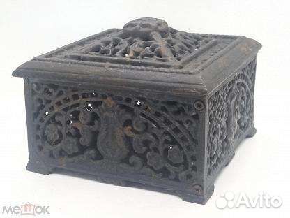Чугунная ажурная литая шкатулка Куса Клеймо