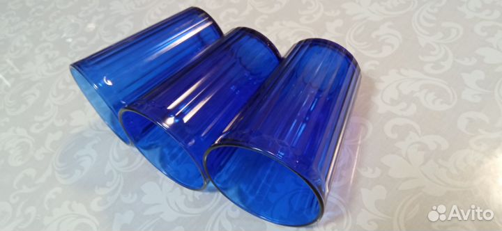 Стаканы синее стекло