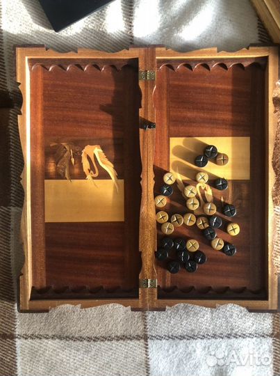 Нарды резные Панно в технике Маркетри