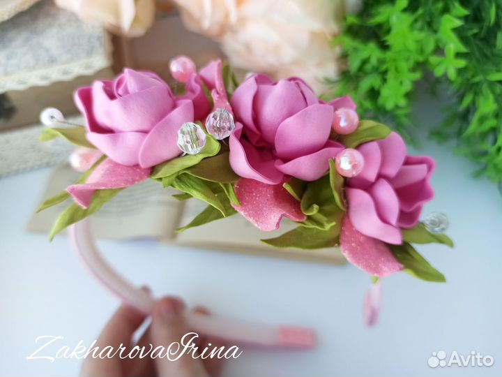 Ободок с цветами