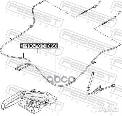 Трос стояночного тормоза 21100fociidisc Febest