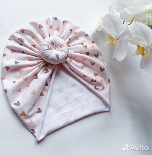 Шапка тюрбан для девочки 46-48 ) 1-2 года)