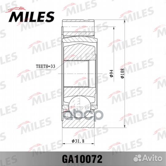 ШРУС VW transporter IV 1.8-2.5 90-03 внутр. GA1