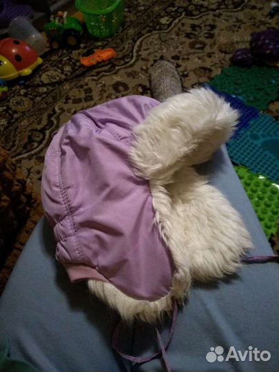 Шапка шлем зимняя детская 1-3 года