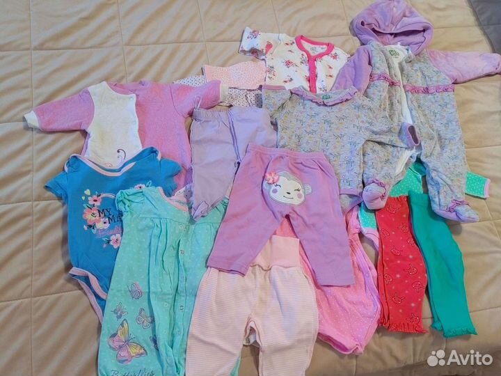 Летние вещи пакетом для девочки 56 62 см