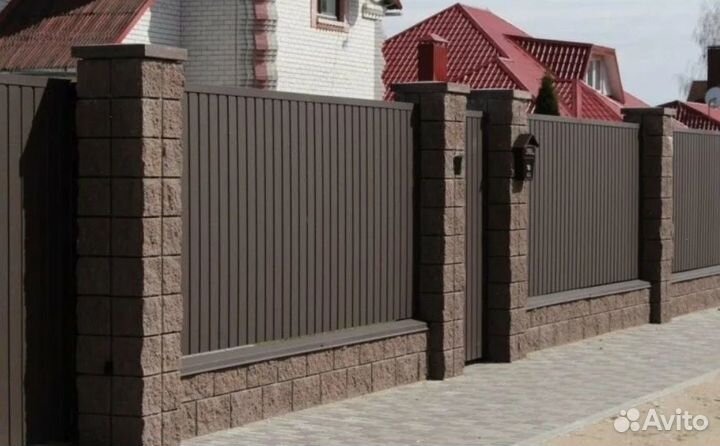 Забор металлический работа по договору под ключ