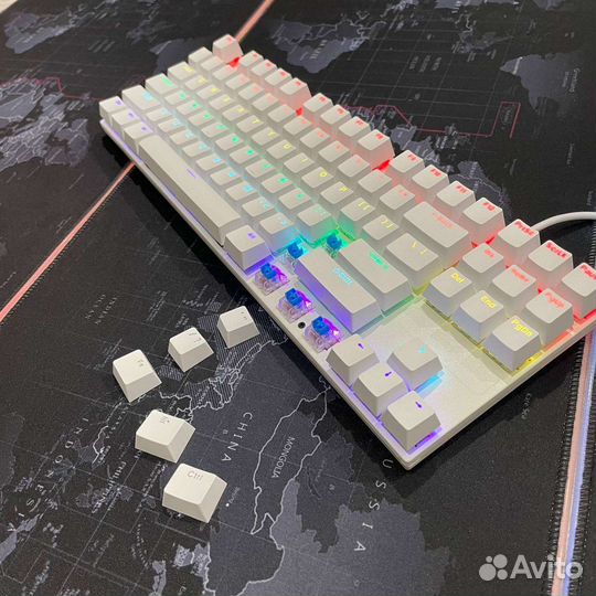 Новая игровая механическая клавиатура белая ky400