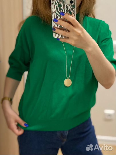 Джемпер женский зеленый baon натуральная ткань