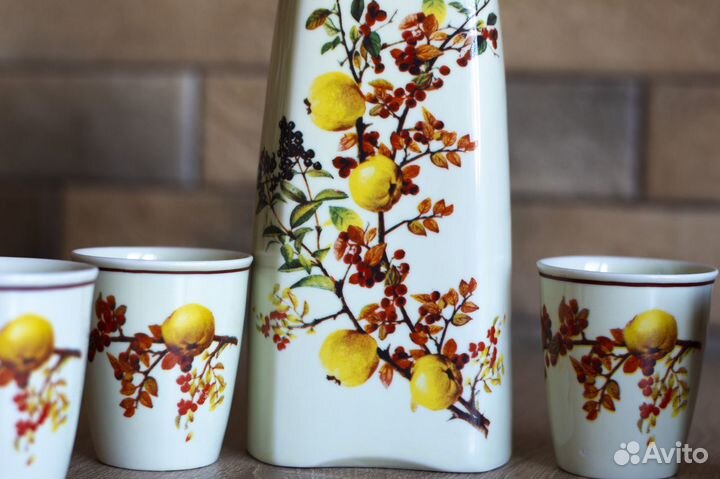 Фарфор Hollohaza, Венгрия 60е. Штоф и стаканы