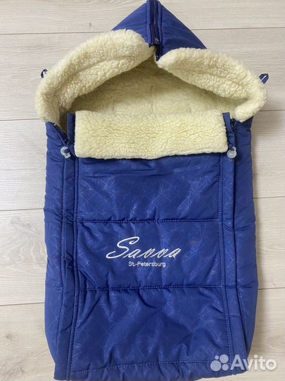 Зимний конверт в коляску на овчине