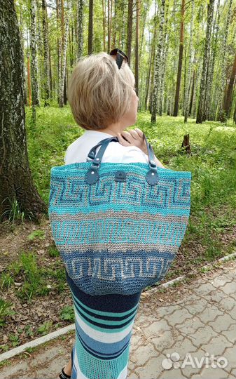 Пляжная Cумка из рафии дизайнерская