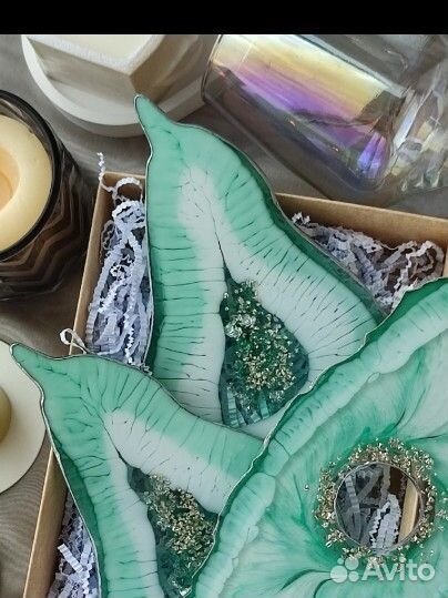 Подарочный винный набор из эпоксидной смолы