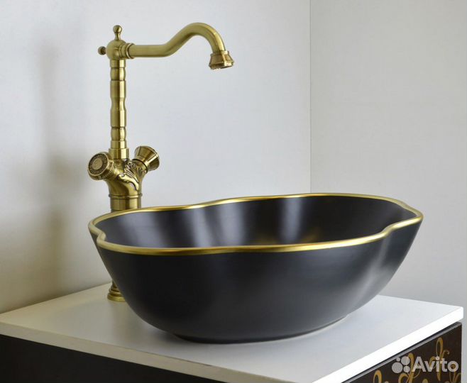 Раковина накладная Bronze DE Luxe черная 50см