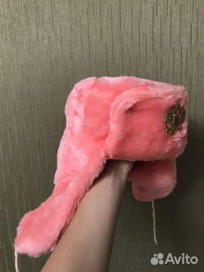 Шапка ушанка розовая россия