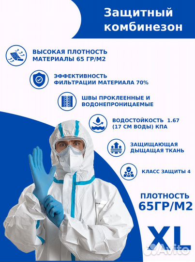 Защитный одноразовый комбинезон