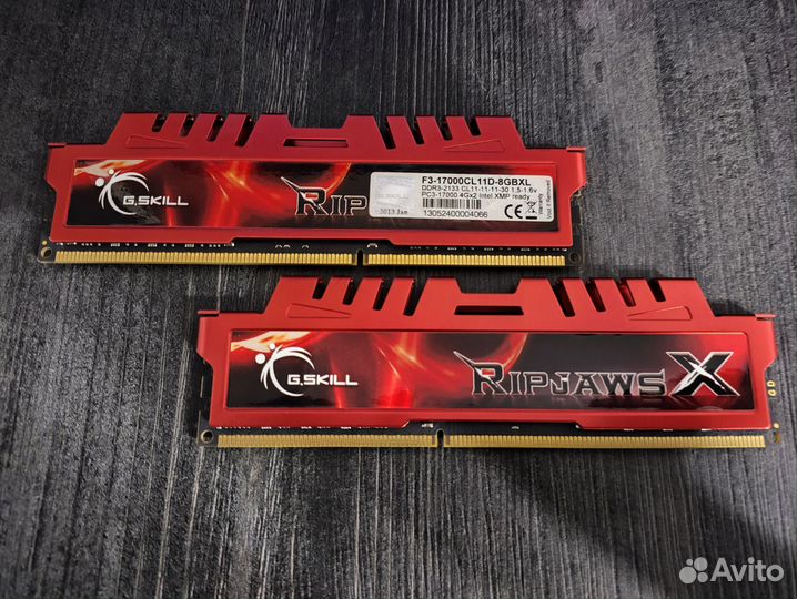 Модуль памяти G.Skill RipjawsX DDR3 2133 2x4Gb