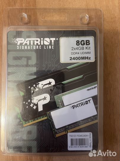 Оперативная память ddr4 8гб 2х4гб 2400