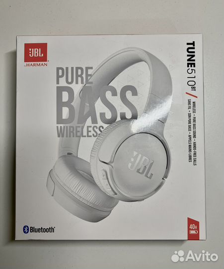 Беспроводные наушники jbl tune 510bt белые