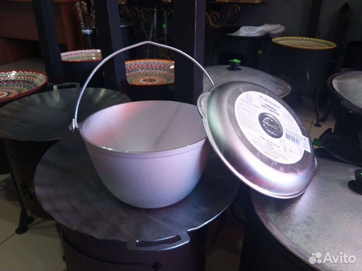 Казан походный 5л с дужкой и крышкой-сковородой